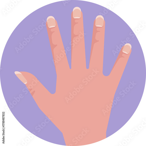 Hand with visible fingers, highlighting nails for manicure purposes.