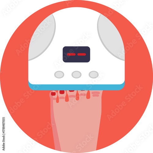 Device for quickly drying nail polish during manicures or pedicures.