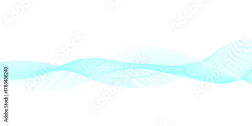 Abstract light blue wavy lines on white background