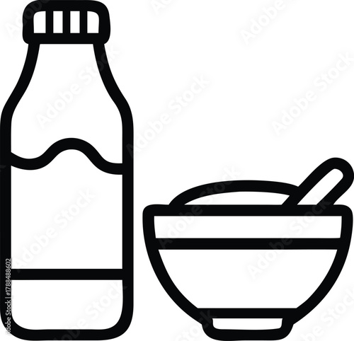 vector illustration of a bottle of milk