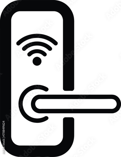 Smart Door Lock Wi Fi Wireless Handle Icon