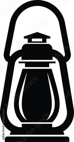 Vintage kerosene lantern icon graphic illustration for camping and outdoor adventure light source