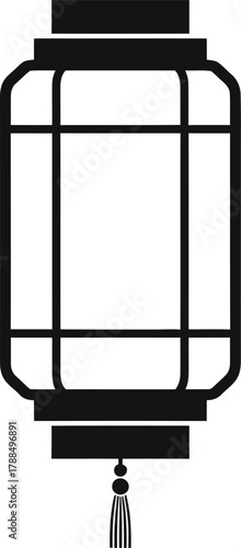 Chinese traditional decorative lantern with tassel icon. asian culture element for design projects