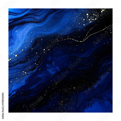 Dark hand painted alcohol ink background with gold glitter
