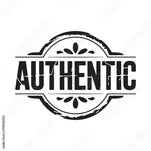 Distressed stamp graphic with the word authentic