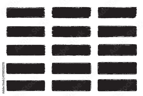 Grunge Brush Stroke Shapes | Black Paint Texture Banners & Labels