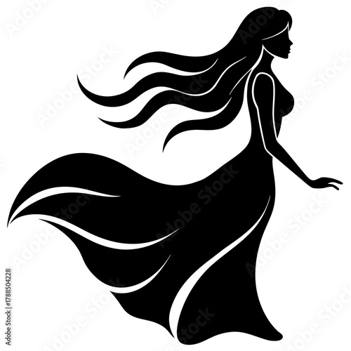 Woman with long hair