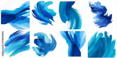 Abstract blue watercolor brush