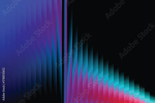 Abstract digital art with vibrant blue teal and magenta gradients streaking across a dark background