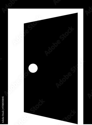 Door icon. Open, close door. Doors collection. Opened entrance door set flat style - Vector Illustration !