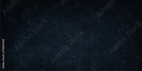 Dark blue grunge texture wall background, vintage distressed concrete stone paper blackboard frame design