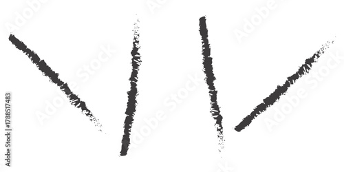 Dark Scratch Lines with Rough Texture, Grungy Abstract Mark Elements