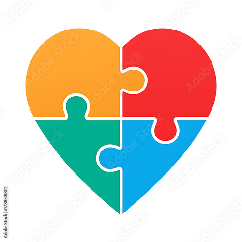 Heart shape jigsaw puzzle missing one piece concept for love connection or business solution success strategy