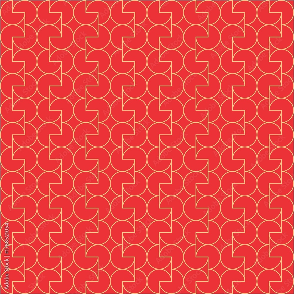 Fototapeta premium Pattern with ellipses in sand and red