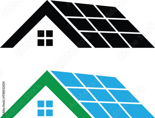 Solar energy house icon