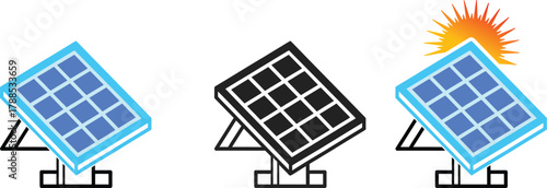 Solar panel logo icon