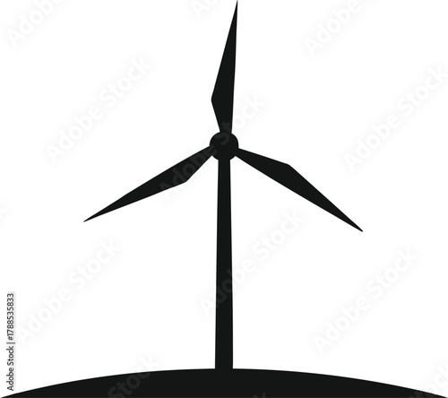 Wind turbine icon silhouette 