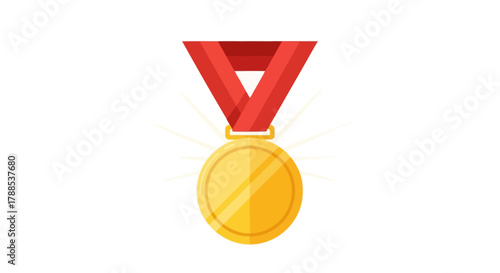 Gold medal awarded for achievement and recognition, a symbol of success and victory in competitions and achievements