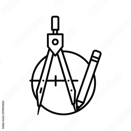 Compass and pencil drawing circle