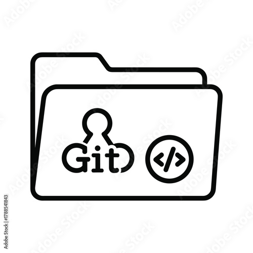 Git folder icon with user and code symbols