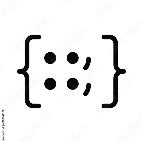 Abstract representation of data or code within curly braces