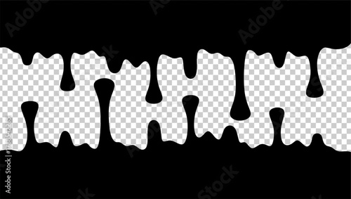 Wavy black ink illustration. Black ink drip illustration. Abstract black ink drip on transparent background. Black ink splash illustration. Stylish dripping ink effect illustration