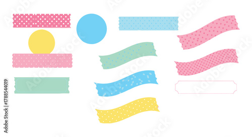 Collection of colorful pastel ribbons and banners with subtle patterns and textures