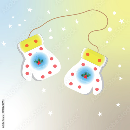 Winter mittens Christmas card