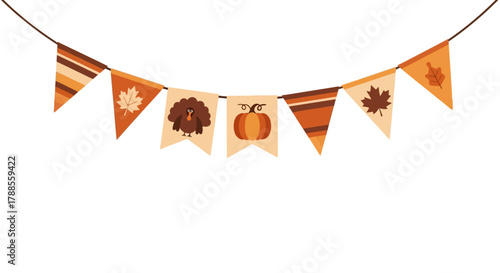 Thanksgiving Pennant Banner Festive Holiday Decorations for Celebration and Autumn Season american football