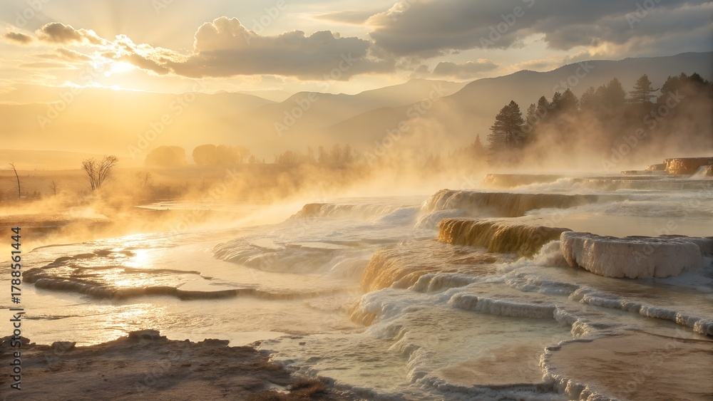 Fototapeta premium Sunlit Breath of Mist