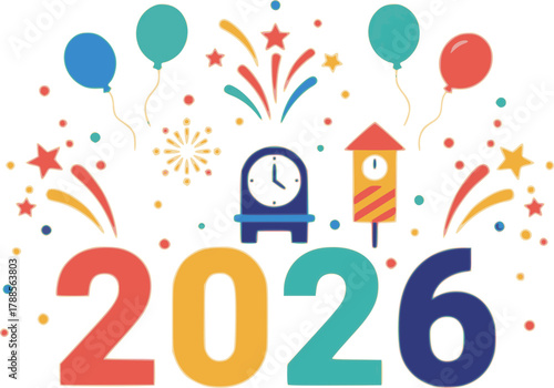 Vector Happy New Year 2026 Celebration