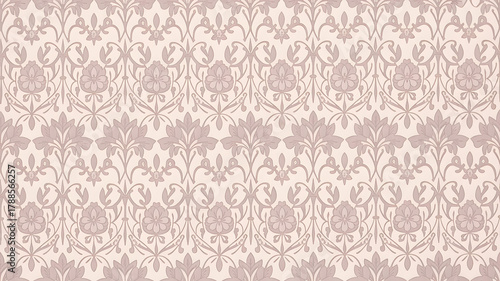 Floral damask seamless pattern background in soft neutral pastel tone
