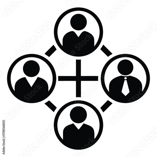 influencer collaboration icon on white