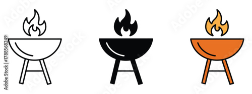 Grill icon vector. promising fun, festive, and delicious vibe symbol. vector illustration.