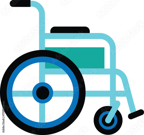 Stylized wheelchair vector icon for accessibility and mobility
