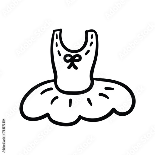 Hand drawn ballet costume outline element icon