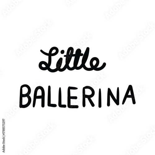 Hand drawn Little Ballerina Text outline element icon