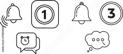 Simple Outline Icons for App Notifications and Messages