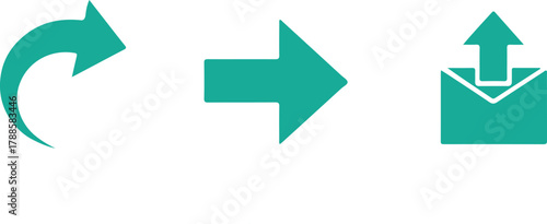 Minimalist Teal Vector Communication Symbols on White Background