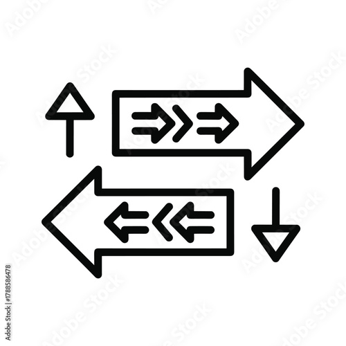 Arrows indicating movement and direction