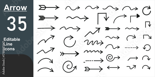 Collection hand drawn arrows. Set simple arrows isolated on white background. Arrow mark icons. Arrow paint - stock vector.