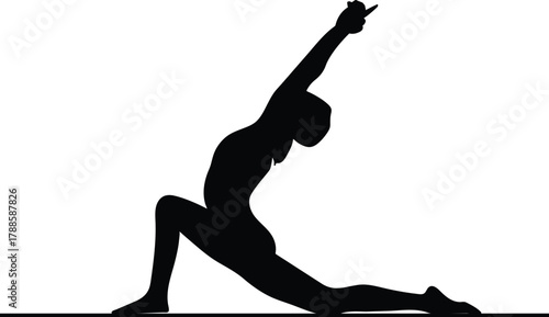 Vector Illustration of Woman Doing Yoga – Black and White Fitness Graphic