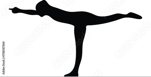 Vector Illustration of Woman Doing Yoga Stretch – Minimalist Wellness Art