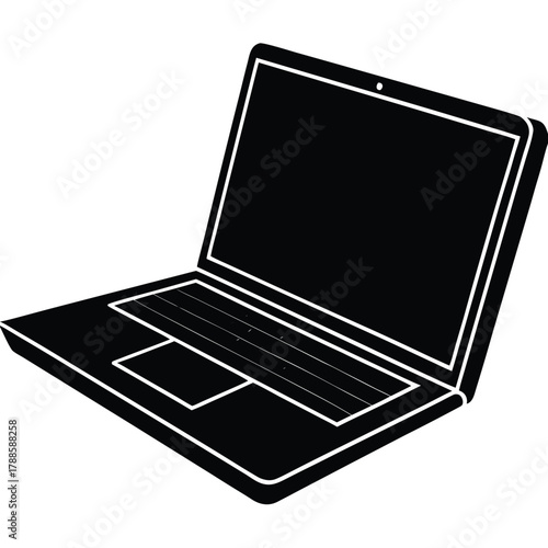 digital nomad laptop on white