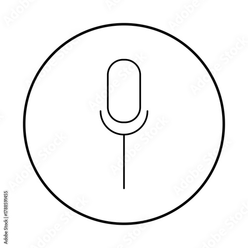 Microphone icon for audio recording and voice command applications