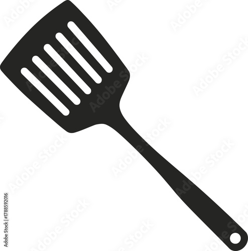 Slotted kitchen spatula for cooking and flipping food utensil