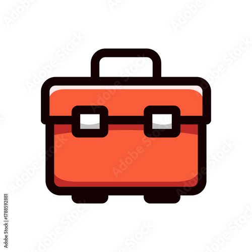 red suitcase and briefcase travel icon vector illustration doodle vector illustration, simple concept, isolated on white background
