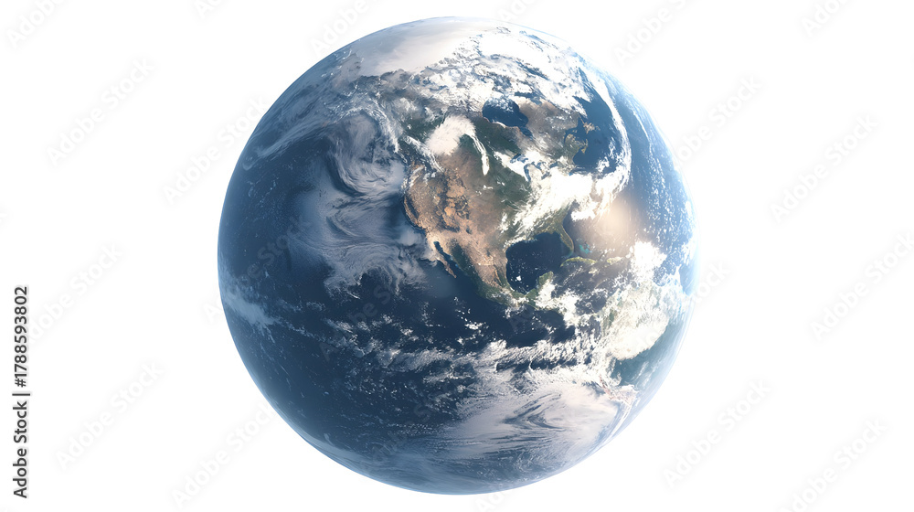 Obraz premium Earth from space: detailed view of continents and oceans with clouds