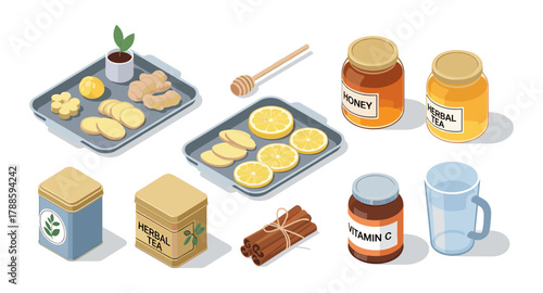 Natural remedies for immunity: herbs, ginger, lemon, and honey for wellness