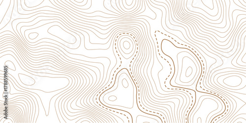Golden line art background vector. Mountain topographic terrain map background with gold lines texture.Geographic mountain relief diagram line wave carve pattern.